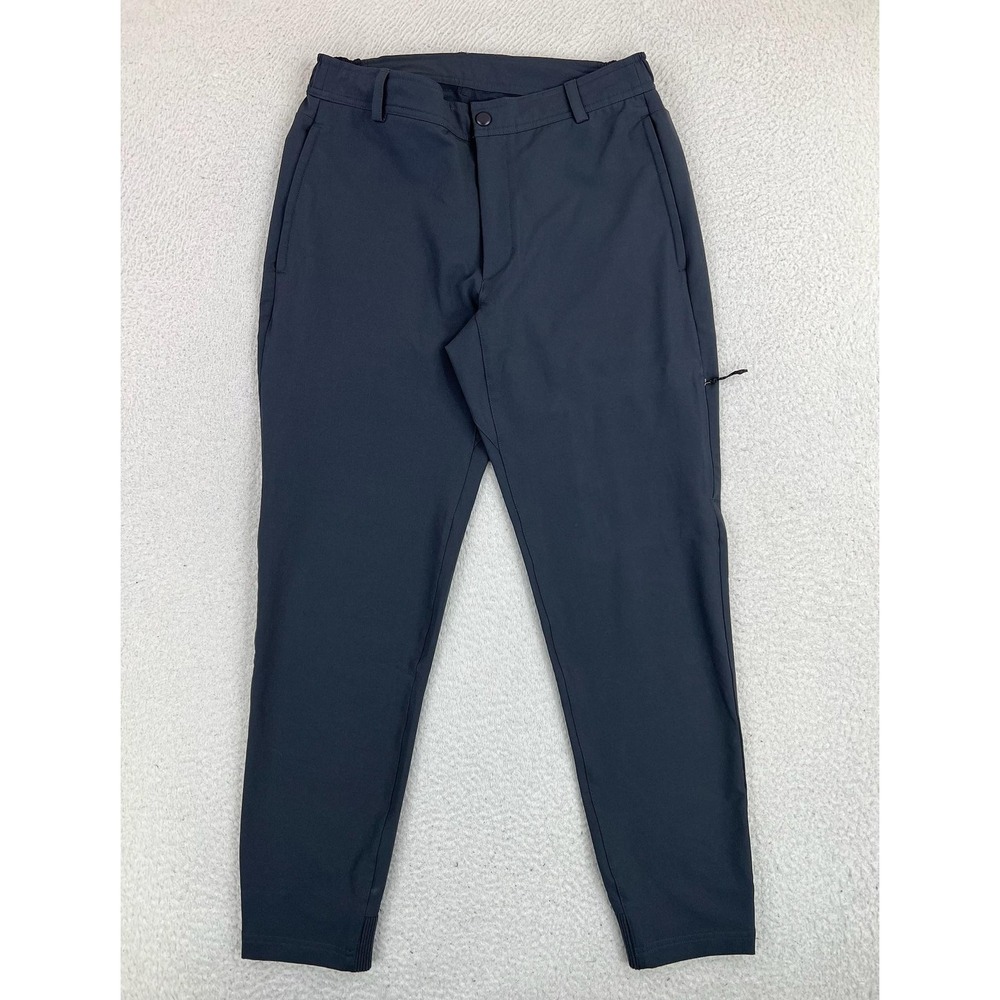 Mack Weldon Jogger Pants Mens Small Gray Woven Stretch Zip Pocket Travel Gym